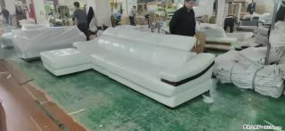 【大厂仿真皮沙发】实木框架，高回弹海绵45密度。全新包装，质量非常好，3.6米右贵妃 - 临夏28生活网 linxia.28life.com